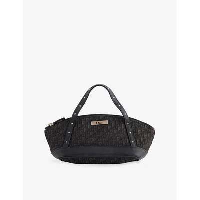 Reselfridges Womens Black Pre-loved Dior Mini Diorissimo Trotter Canvas Shoulder Bag