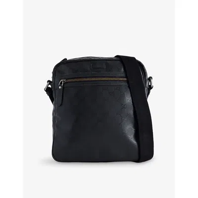 Reselfridges Womens Black Pre-loved Gucci Gg Imprime Canvas Crossbody Bag