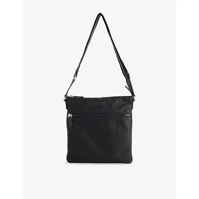 Reselfridges Womens Black Pre-loved Gucci Gg Nylonweb Crossbody Bag