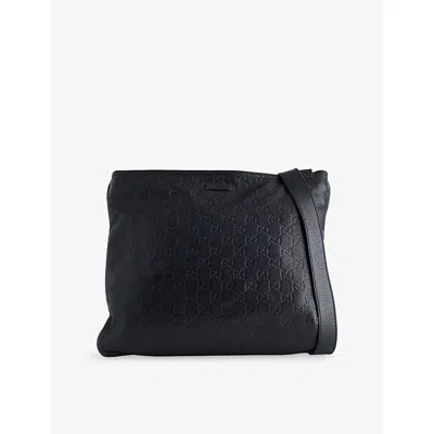 Reselfridges Womens Black Pre-loved Gucci Guccissima Leather Crossbody Bag
