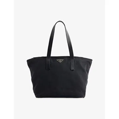 Reselfridges Womens Black Pre-loved Prada Tessuto Woven Tote Bag