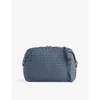 Reselfridges Womens Blue Denim Pre-loved Bottega Veneta Nodini Intrecciato Leather Cross-body Bag