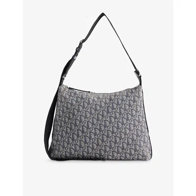 Reselfridges Womens Blue Navy Pre-loved Dior Diorissimo Trotter Canvas Crossbody Bag