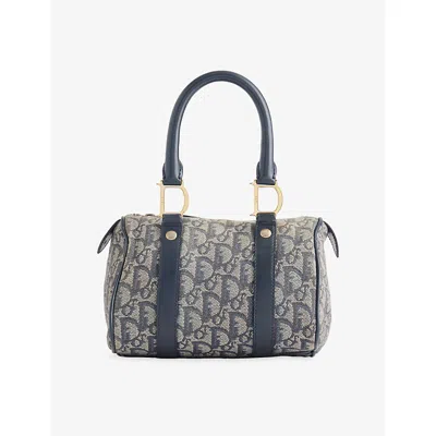 Reselfridges Womens Blue Navy Pre-loved Dior Mini Diorissimo Trotter Canvas Boston Bag