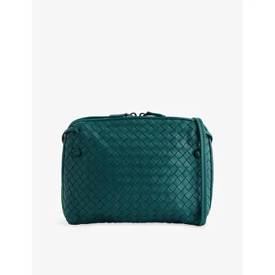 Reselfridges Womens Blue Pre-loved Bottega Veneta Nodini Intrecciato Leather Cross-body Bag