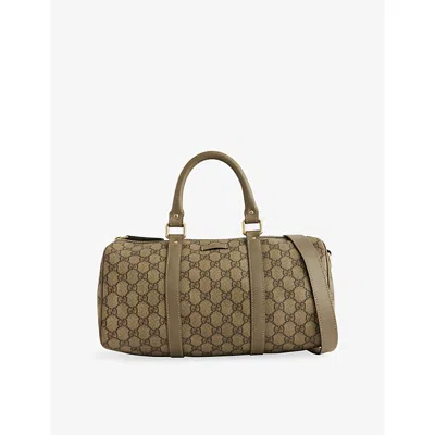Reselfridges Womens Brown Beige Pre-loved Gucci Joy Boston Gg Supreme Coated-canvas Satchel Bag