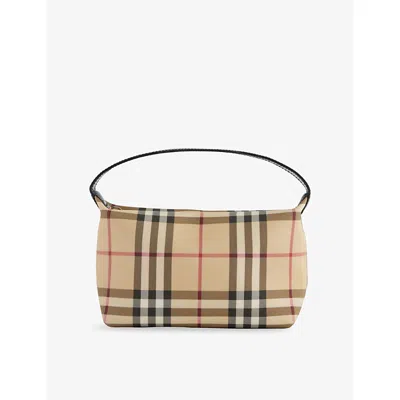 Reselfridges Womens  Pre-loved Burberry Checked Coated-canvas Handbag In Brown