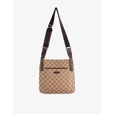 Reselfridges Womens Brown Beige Pre-loved Gucci Gg Canvas Cross-body Bag