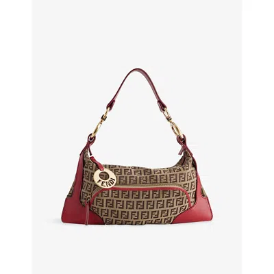 Reselfridges Womens  Pre-loved Zucchino Canvas Shoulder Bag In Brown