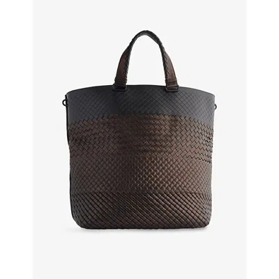 Reselfridges Womens Brown Dark Brown Pre-loved Bottega Veneta Impreatore Intrecciato Convertible Leather Tote Bag