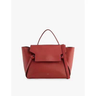 Reselfridges Womens  Pre-loved Celine Belt Mini Grained Leather Top-handle Bag In Brown