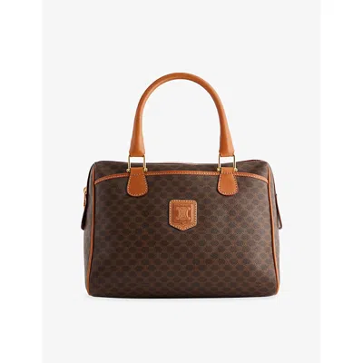 Reselfridges Womens Brown Pre-loved Celine Macadam Coated Canvas Shoulder Bag