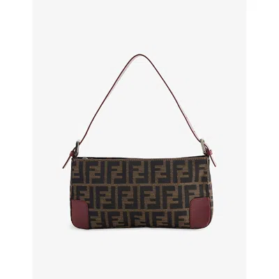 Reselfridges Womens Brown Pre-loved Fendi Zucca Canvas Pochette