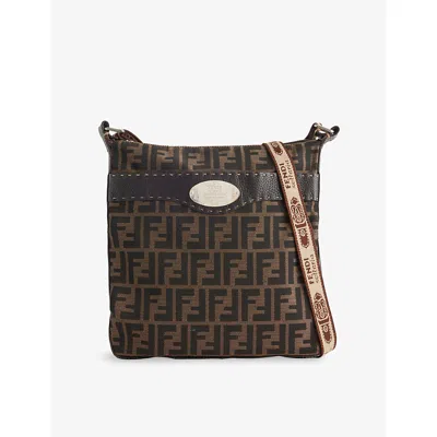 Reselfridges Womens Brown Pre-loved Fendi Zucca Selleria Canvas Cross-body Bag