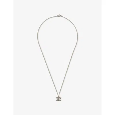 Reselfridges Womens Chanel Cc Pendant Metal Necklace Silver