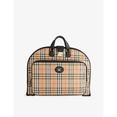 Reselfridges Womens Neutral Pre-loved Burberry Nova Check Canvas Travel Bag