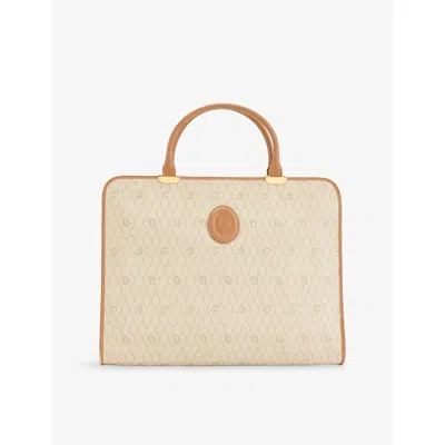 Reselfridges Womens Neutral Pre-loved Christian Dior Honeycomb Canvas Handbag