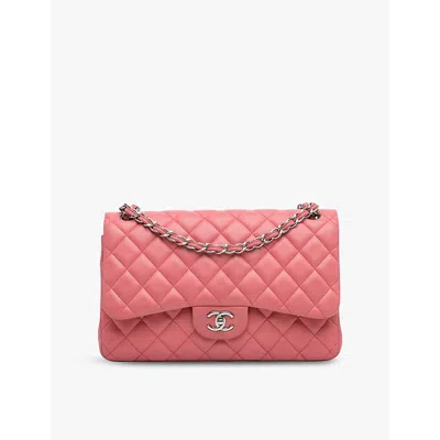 Reselfridges Womens Pre-loved Chanel Jumbo Classic Double-flap Lambskin Shoulder Bag Pink Light Pink