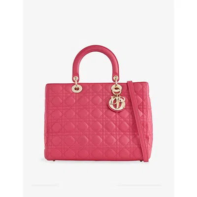 Reselfridges Womens Pink Pre-loved Dior Lady Dior Leather Handbag