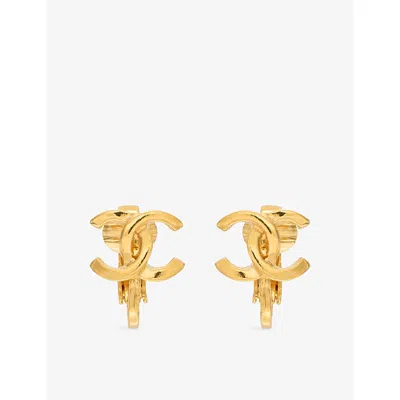 Reselfridges Womens Pre-loved Cc Gold-plated Clip-on Earrings