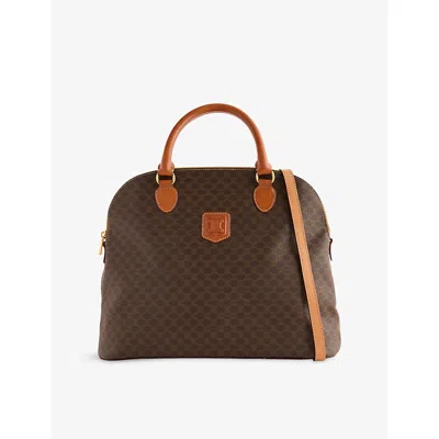 Reselfridges Womens Pre-loved Celine Macadam Dome Coated-canvas Satchel Bag Brown