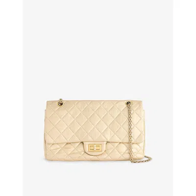 Reselfridges Womens Pre-loved Chanel 2.55 Reissue 227 Leather Shoulder Bag Light Gold