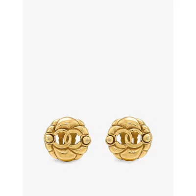 Reselfridges Womens Pre-loved Chanel Cc Gold-plated Clip-on Earrings