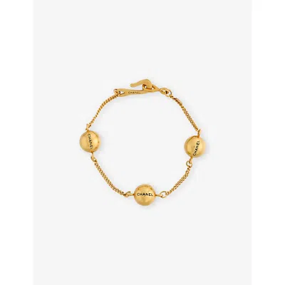 Reselfridges Womens Pre-loved Chanel Cc Gold-plated Metal Bracelet