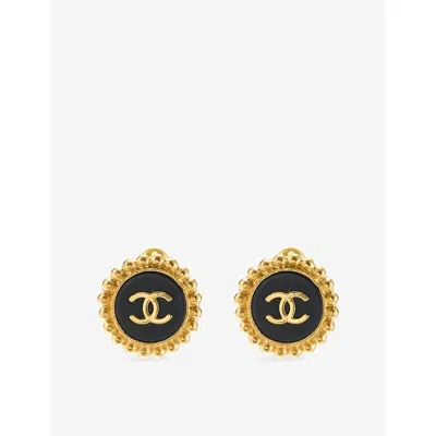 Reselfridges Womens Pre-loved Chanel Cc Round Gold-plated Clip-on Earrings