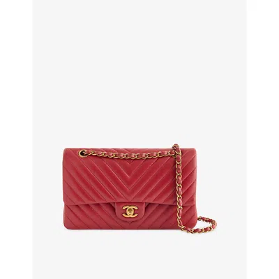 Reselfridges Womens Pre-loved Chanel Classic Flap Leather Cross-body Bag Red