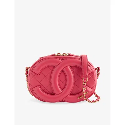 Reselfridges Womens Pre-loved Chanel Coco Midnight Leather Cross-body Bag Pink Dark Pink