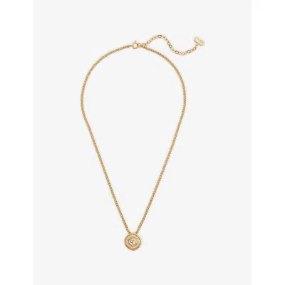 Reselfridges Womens Pre-loved Dior Gold Plated Crystal Cd Pendant Necklace