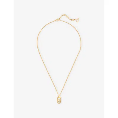 Reselfridges Womens Pre-loved Dior Gold-plated Cd Logo Oval Pendant Necklace
