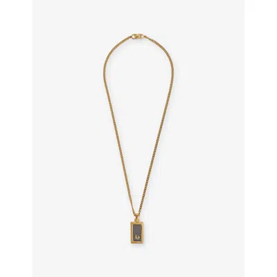 Reselfridges Womens Pre-loved Dior Gold-plated Enamel Logo Pendant Necklace