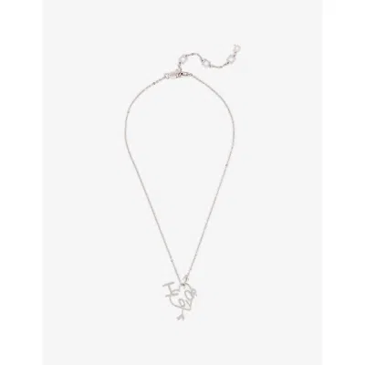 Reselfridges Womens Pre-loved Dior Heart And Arrow Brass Pendant Necklace Silver