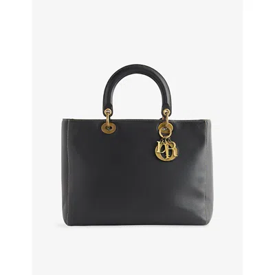 Reselfridges Womens Pre-loved Dior Lady Dior Leather Handbag Black