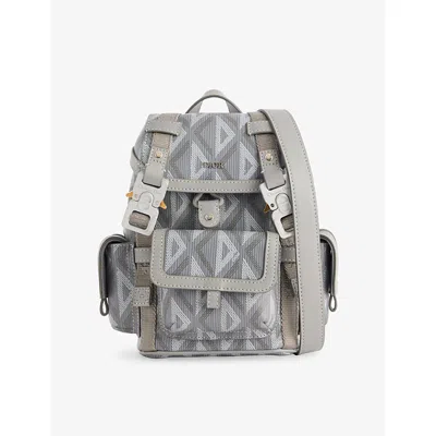 Reselfridges Womens Pre-loved Dior Mini Cd Diamond Hit The Road Coated-canvas Backpack Grey