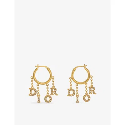 Reselfridges Womens Pre-loved Dior Revolution Metal Drop Hoops Gold
