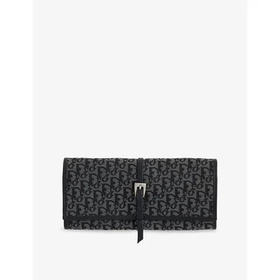 Reselfridges Womens Black Pre-loved Dior Trotter Canvas Jewelery Case