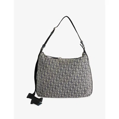 Reselfridges Womens Pre-loved Dior Trotter Canvas Messenger Bag Blue Navy