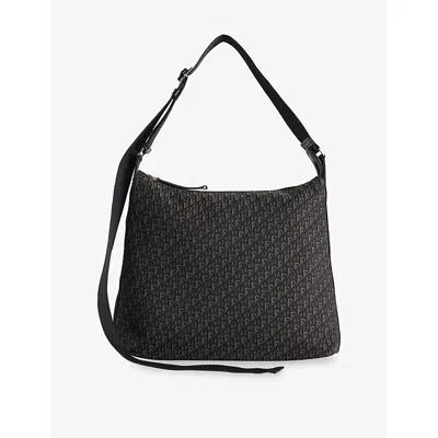 Reselfridges Womens Pre-loved Dior Trotter Monogram Canvas Crossbody Bag Black