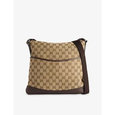 Reselfridges Womens Pre-loved Gucci Gg Canvas Cross-body Bag Beige