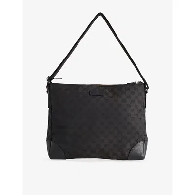 Reselfridges Womens Pre-loved Gucci Gg Canvas Messenger Bag Black