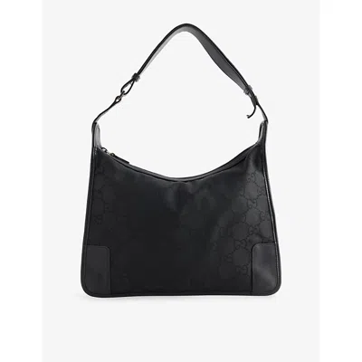 Reselfridges Womens Pre-loved Gucci Gg Canvas Shoulder Bag Black
