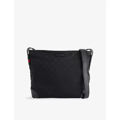 Reselfridges Womens Pre-loved Gucci Gg Canvas Web Crossbody Bag Black