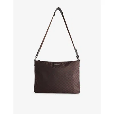 Reselfridges Womens Pre-loved Gucci Gg Nylon Crossbody Bag Brown Dark Brown