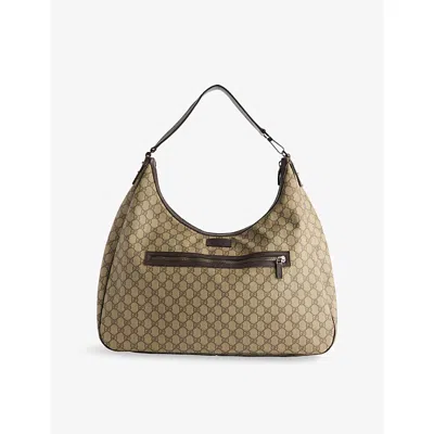 Reselfridges Womens Pre-loved Gucci Xl Canvas Travel Bag Beige