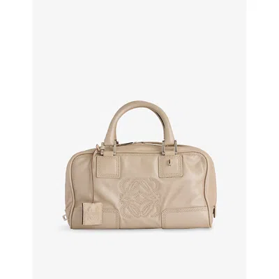 Reselfridges Womens Pre-loved Loewe Amazona 28 Leather Handbag Beige