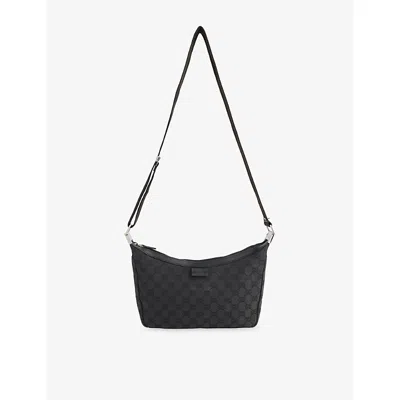 Reselfridges Womens Pre-loved Mw Gucci Gg Canvas Crossbody Bag Black