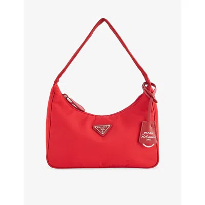 Reselfridges Womens Pre-loved Prada Mini Tessuto Re Edition 2000 Nylon Shoulder Bag Red